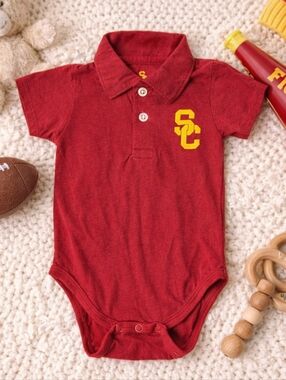 USC Trojans Baby Polo Bodysuit ❤️💛 NWOT 6M | Game Day Ready